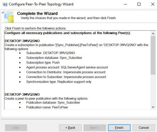 Complelte wizard click finish